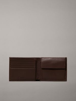 porta carte in pelle dark brown smooth da uomini calvin klein