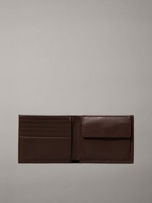 dark brown smooth leather cardholder for men calvin klein