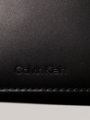 ck black smooth leather cardholder for men calvin klein