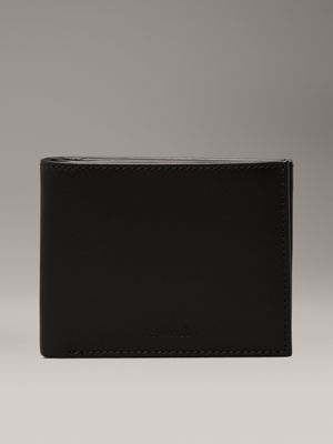 black leather cardholder for men calvin klein