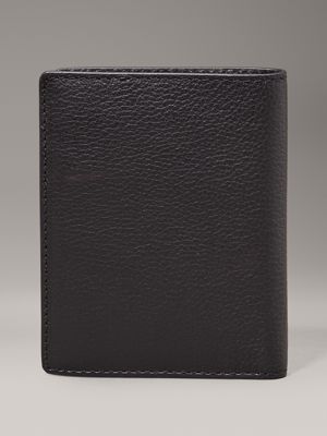 ck black pebble leather rfid slimfold wallet for men calvin klein