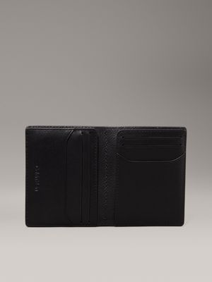 ck black pebble leather rfid slimfold wallet for men calvin klein