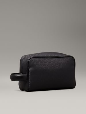 industrial mono black logo wash bag for men calvin klein