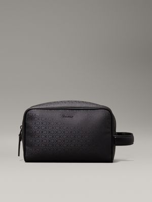 black logo wash bag for men calvin klein