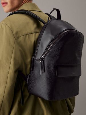 black industrial mono logo backpack for men calvin klein