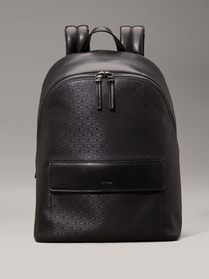 black logo backpack for men calvin klein