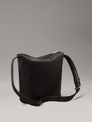 ck black leather crossbody tote bag for men calvin klein