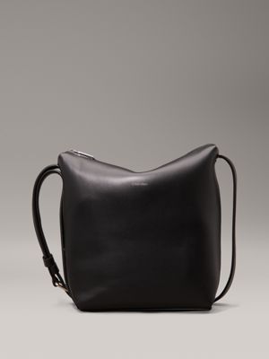 black leather crossbody tote bag for men calvin klein