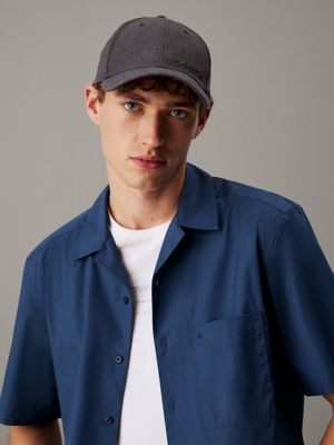 ck black linen blend cap for men calvin klein