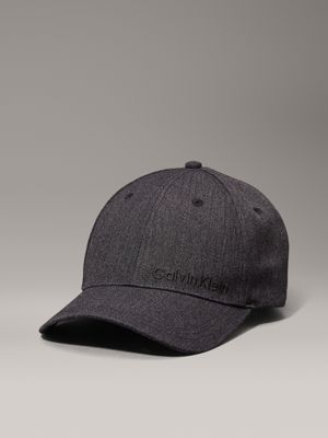 black linen blend cap for men calvin klein