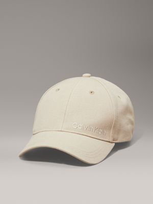 grey linen blend cap for men calvin klein