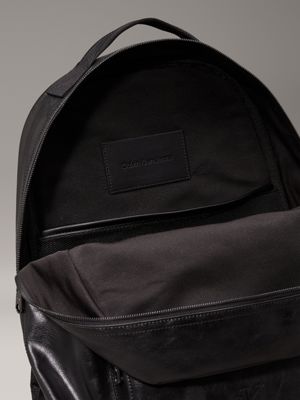 black faux leather backpack for men calvin klein jeans