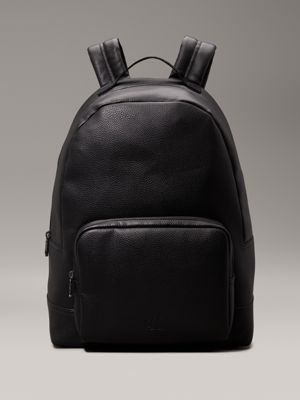 black faux leather backpack for men calvin klein jeans