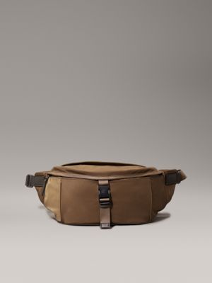 brown large bum bag for men calvin klein jeans