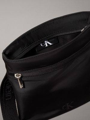 black flat crossbody bag for men calvin klein jeans