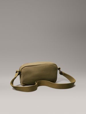 gothic olive canvas crossbody bag for men calvin klein jeans