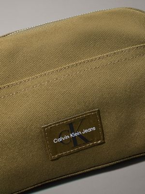 gothic olive canvas crossbody bag for men calvin klein jeans