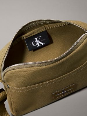 gothic olive canvas crossbody bag for men calvin klein jeans