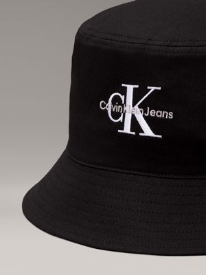 black logo bucket hat for men calvin klein jeans