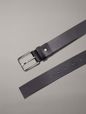 black cadeauset leren riem voor heren - calvin klein