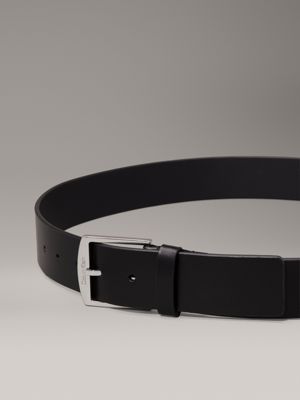 pvh black leather belt for men calvin klein