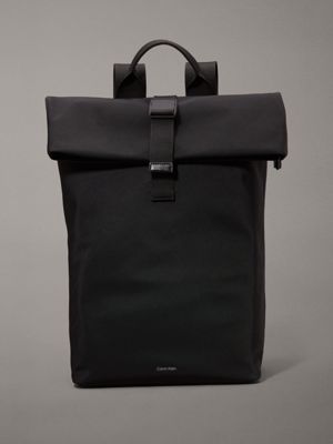 black roll top backpack for men calvin klein