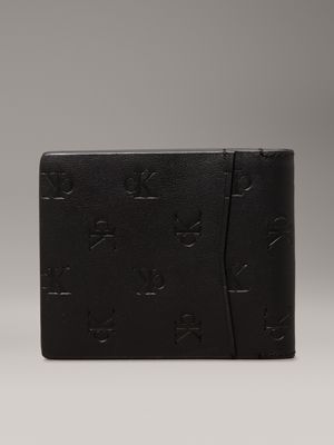 portefeuille fin en cuir black pour hommes calvin klein jeans