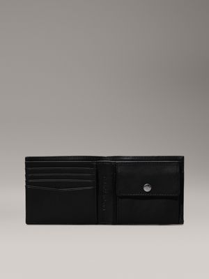 black leather rfid billfold wallet for men calvin klein jeans