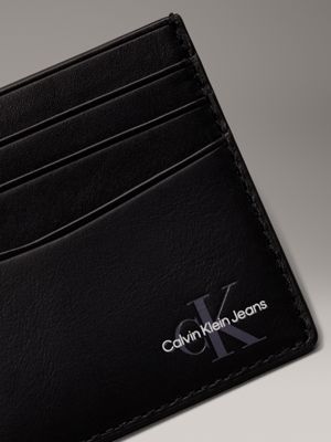 black leather rfid cardholder for men calvin klein jeans