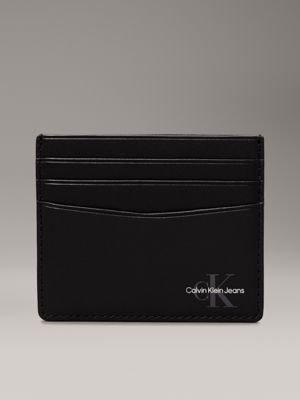 black leather rfid cardholder for men calvin klein jeans