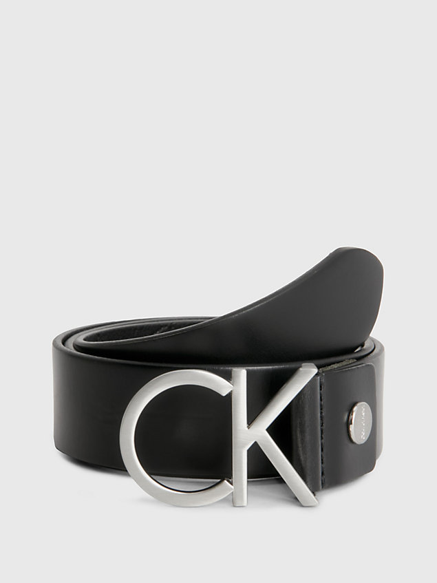 black leder-logo-gürtel für damen - calvin klein