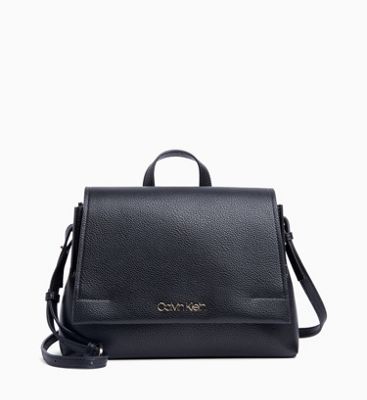 calvin klein black satchel handbag