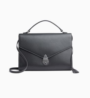 calvin klein black leather handbag