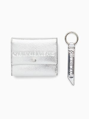 calvin klein silver wallet