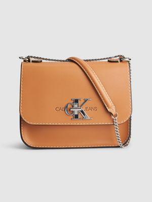 calvin klein brown leather purse