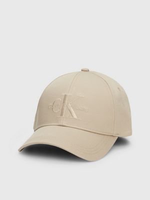 Calvin Klein - Casquette en coton avec grand logo - Beige - BEIGE