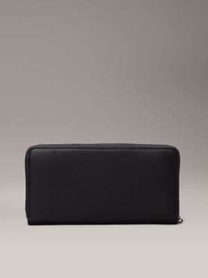 ck black large rfid zip around wallet for women calvin klein