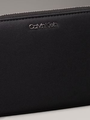 ck black large rfid zip around wallet for women calvin klein