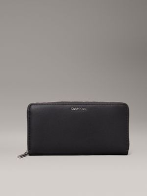 black large rfid zip around wallet for women calvin klein