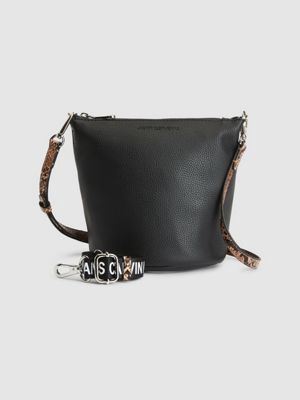black mini bucket bag
