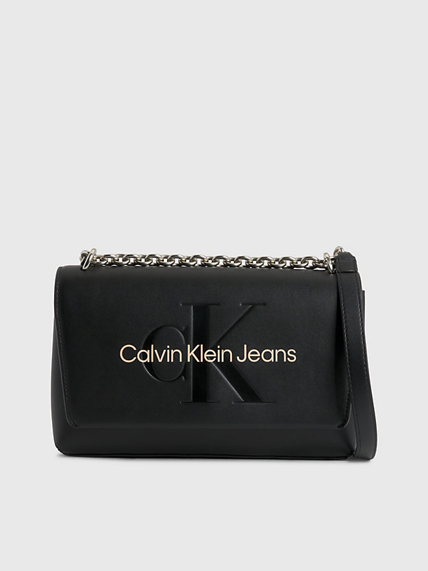 black with rose convertible shoulder bag for women calvin klein jeans