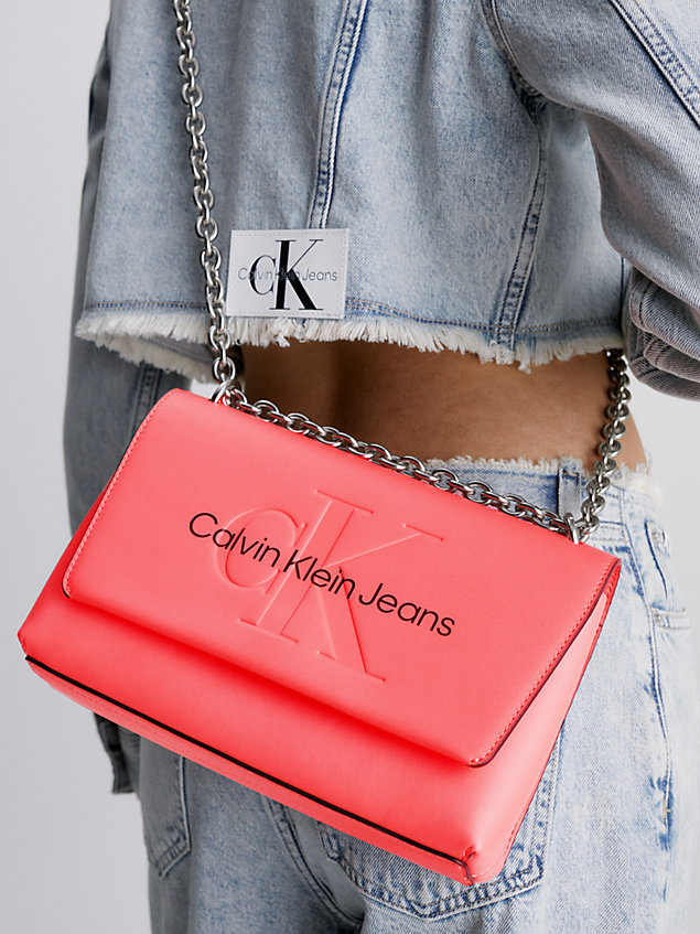 bolso de hombro convertible pink de mujer calvin klein jeans