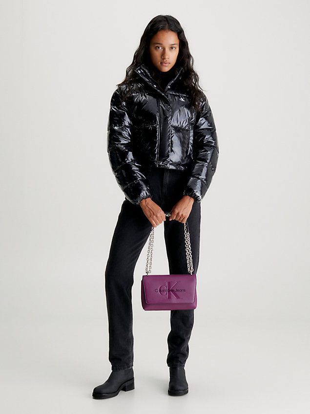 purple wandelbare schultertasche für damen - calvin klein jeans
