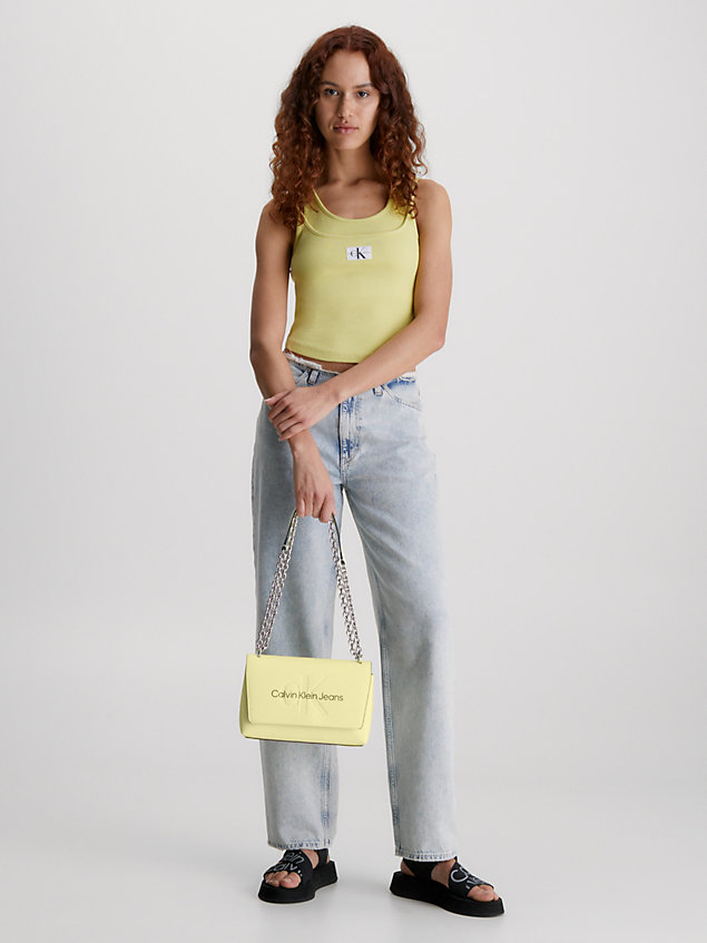 yellow wandelbare schultertasche für damen - calvin klein jeans