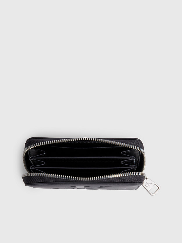fashion black logo zip around wallet for women calvin klein jeans