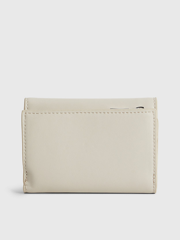 STONEY BEIGE Small Recycled RFID Trifold Wallet for women CALVIN KLEIN