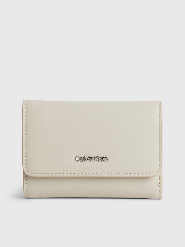 Stoney Beige Small Recycled Rfid Trifold Wallet undefined women Calvin Klein