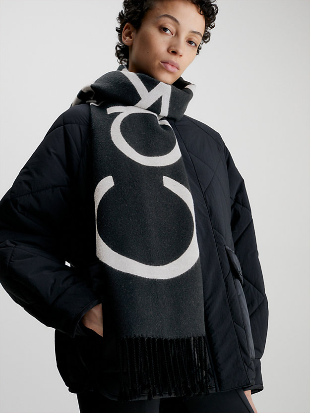 black logo scarf for women calvin klein