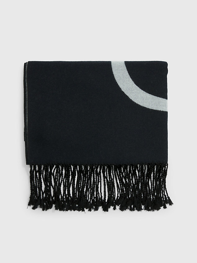 black sjaal met logo voor dames - calvin klein
