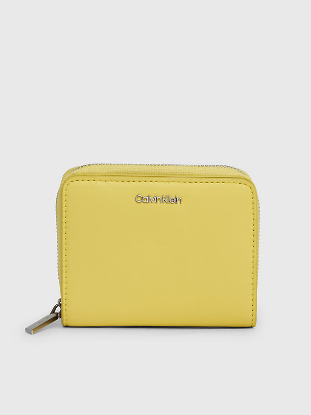 yellow rfid zip around wallet for women calvin klein